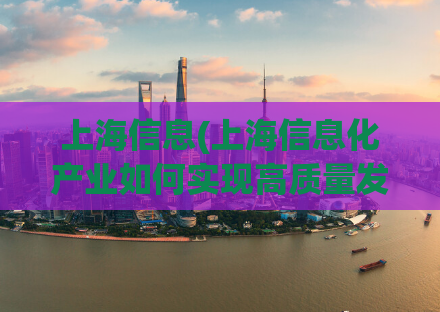 上海信息(上海信息化产业如何实现高质量发展？)